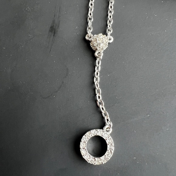 Elegant D’orlan Silver Necklace with Crystal Accents - Picture 3 of 8